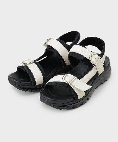 tk.TAKEO KIKUCHI（ティーケータケオキクチ）の「クリアソールダブルベルトサンダル（サンダル・メンズ・オフホワイト/ブラック・75/65/55）」の10枚目の写真