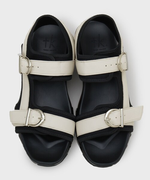 tk.TAKEO KIKUCHI（ティーケータケオキクチ）の「クリアソールダブルベルトサンダル（サンダル・メンズ・オフホワイト/ブラック・75/65/55）」の5枚目の写真