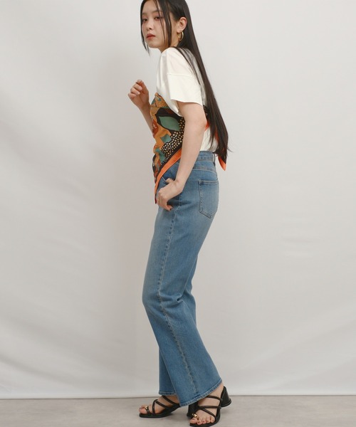 palm RICHE(ポームリシュ)の「スカーフ付リラックスT(Tシャツ/カットソー・レディース・ブラック/オレンジ/グレー・M)」の9枚目の写真