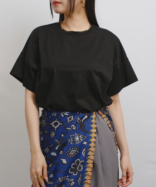 palm RICHE(ポームリシュ)の「スカーフ付リラックスT(Tシャツ/カットソー・レディース・ブラック/オレンジ/グレー・M)」の20枚目の写真