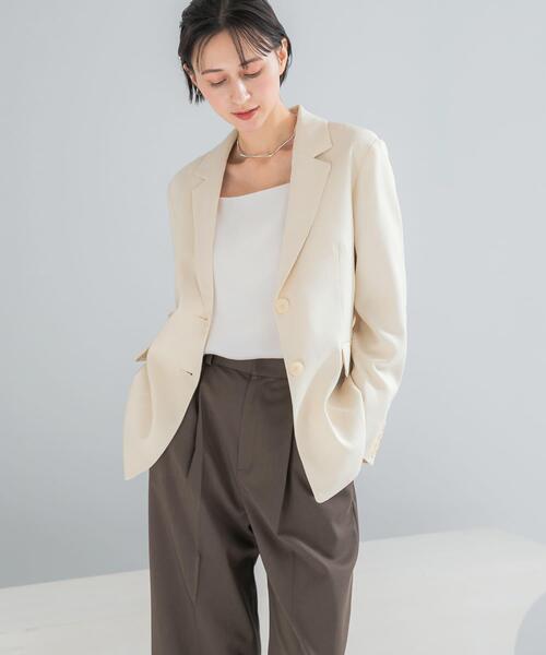 URBAN RESEARCH ROSSO WOMEN(アーバンリサーチ ロッソ)の「リネンライクシングルテーラードジャケット(その他アウター・レディース・イエロー/ベージュ・FREE)」の7枚目の写真