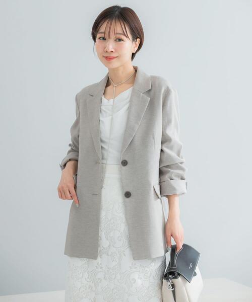 URBAN RESEARCH ROSSO WOMEN(アーバンリサーチ ロッソ)の「リネンライクシングルテーラードジャケット(その他アウター・レディース・イエロー/ベージュ・FREE)」の3枚目の写真