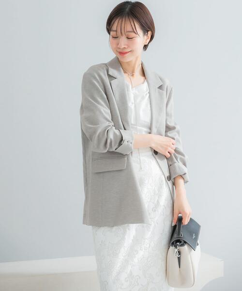 URBAN RESEARCH ROSSO WOMEN(アーバンリサーチ ロッソ)の「リネンライクシングルテーラードジャケット(その他アウター・レディース・イエロー/ベージュ・FREE)」の4枚目の写真