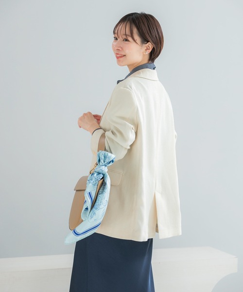 URBAN RESEARCH ROSSO WOMEN（アーバンリサーチ　ロッソ）の「リネンライクシングルテーラードジャケット（その他アウター・レディース・イエロー/ベージュ・FREE）」の8枚目の写真