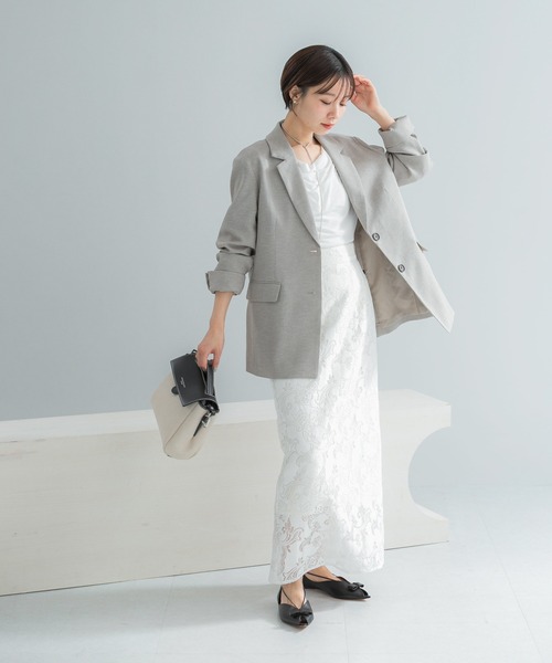 URBAN RESEARCH ROSSO WOMEN（アーバンリサーチ　ロッソ）の「リネンライクシングルテーラードジャケット（その他アウター・レディース・イエロー/ベージュ・FREE）」の13枚目の写真