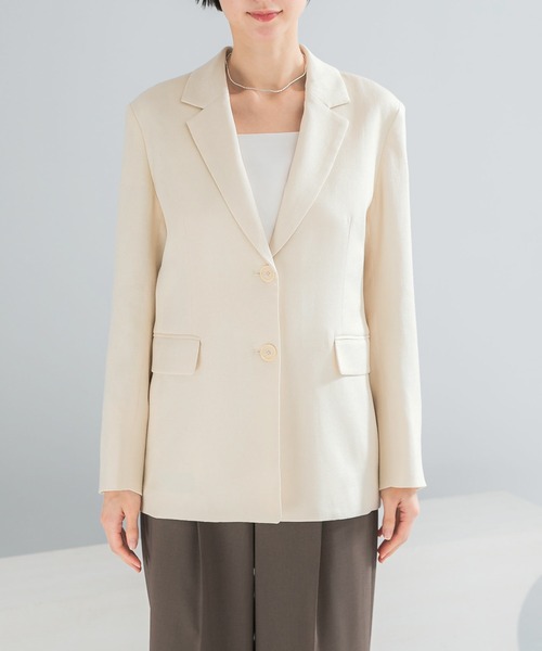 URBAN RESEARCH ROSSO WOMEN（アーバンリサーチ　ロッソ）の「リネンライクシングルテーラードジャケット（その他アウター・レディース・イエロー/ベージュ・FREE）」の14枚目の写真