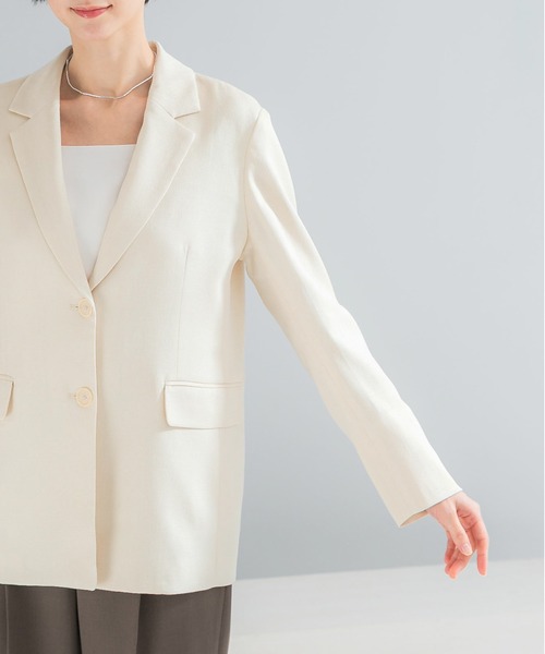 URBAN RESEARCH ROSSO WOMEN（アーバンリサーチ　ロッソ）の「リネンライクシングルテーラードジャケット（その他アウター・レディース・イエロー/ベージュ・FREE）」の17枚目の写真