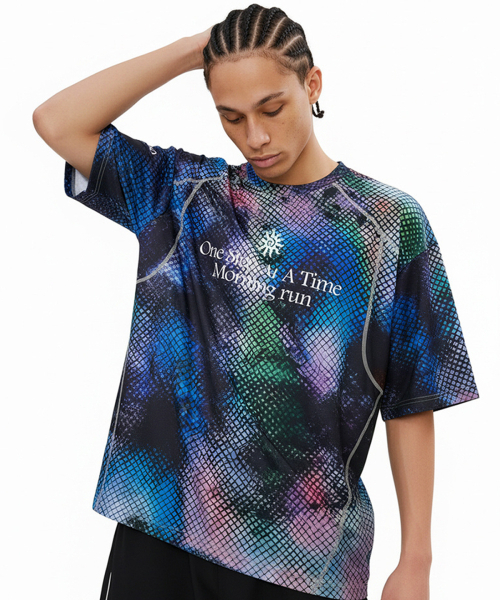 BUTTON SEOUL(ボタンソウル)の「タイダイショートスリーブTシャツ(ブルー)(Tシャツ/カットソー・メンズ・その他・M(48)/L(50)/XL)」の3枚目の写真