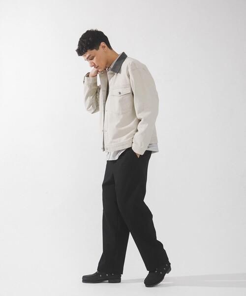 URBAN RESEARCH Sonny Label（アーバンリサーチサニーレーベル）の「ウォッシュドツイル襟切替ジャケット（ブルゾン・メンズ・ベージュ/チャコールグレー/アイボリー・LARGE/MEDIUM）」の8枚目の写真