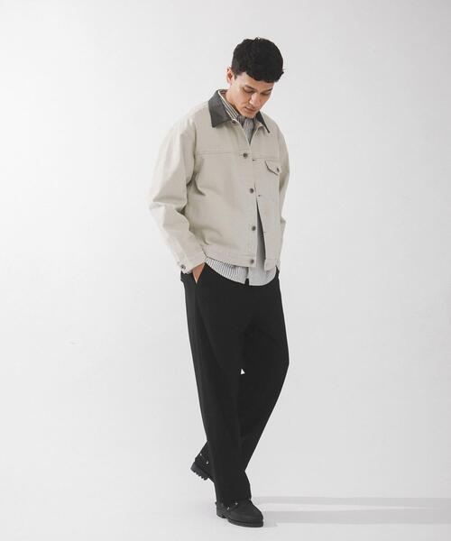 URBAN RESEARCH Sonny Label（アーバンリサーチサニーレーベル）の「ウォッシュドツイル襟切替ジャケット（ブルゾン・メンズ・ベージュ/チャコールグレー/アイボリー・LARGE/MEDIUM）」の10枚目の写真