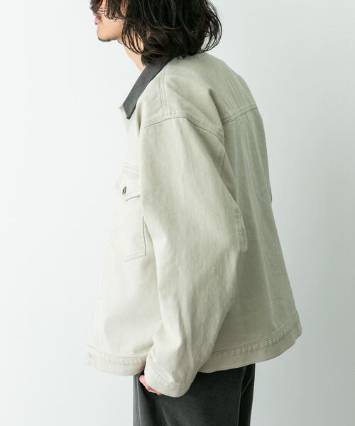URBAN RESEARCH Sonny Label（アーバンリサーチサニーレーベル）の「ウォッシュドツイル襟切替ジャケット（ブルゾン・メンズ・ベージュ/チャコールグレー/アイボリー・LARGE/MEDIUM）」の13枚目の写真