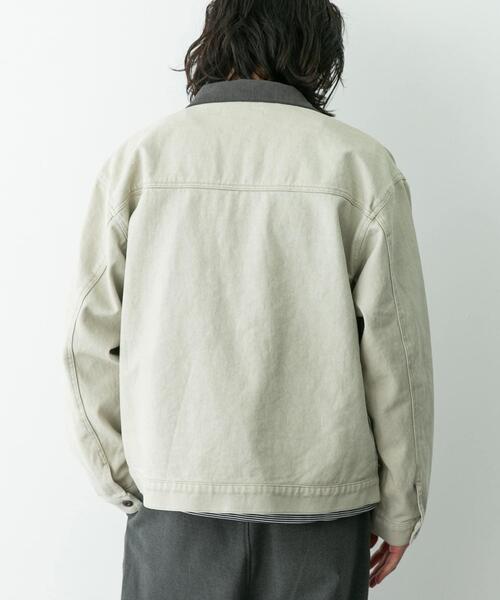 URBAN RESEARCH Sonny Label（アーバンリサーチサニーレーベル）の「ウォッシュドツイル襟切替ジャケット（ブルゾン・メンズ・ベージュ/チャコールグレー/アイボリー・LARGE/MEDIUM）」の14枚目の写真