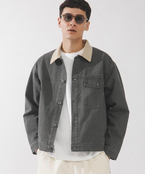 URBAN RESEARCH Sonny Label（アーバンリサーチサニーレーベル）の「ウォッシュドツイル襟切替ジャケット（ブルゾン・メンズ・ベージュ/チャコールグレー/アイボリー・LARGE/MEDIUM）」の15枚目の写真