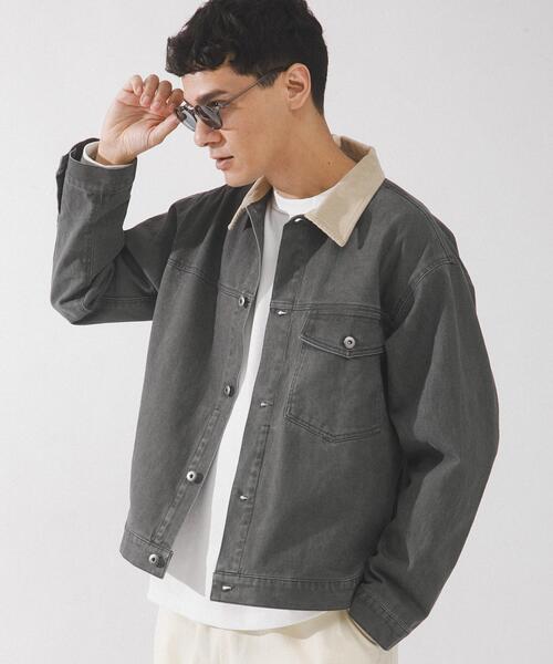 URBAN RESEARCH Sonny Label（アーバンリサーチサニーレーベル）の「ウォッシュドツイル襟切替ジャケット（ブルゾン・メンズ・ベージュ/チャコールグレー/アイボリー・LARGE/MEDIUM）」の16枚目の写真