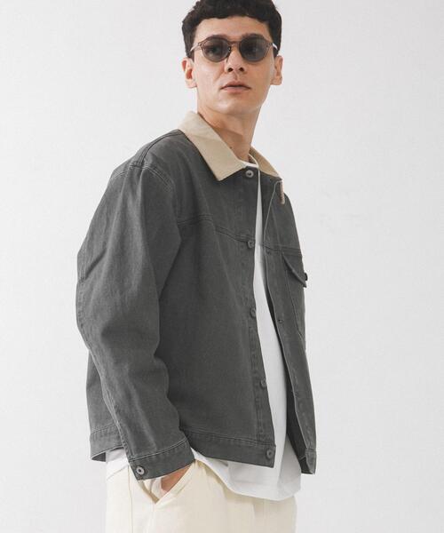 URBAN RESEARCH Sonny Label（アーバンリサーチサニーレーベル）の「ウォッシュドツイル襟切替ジャケット（ブルゾン・メンズ・ベージュ/チャコールグレー/アイボリー・LARGE/MEDIUM）」の18枚目の写真