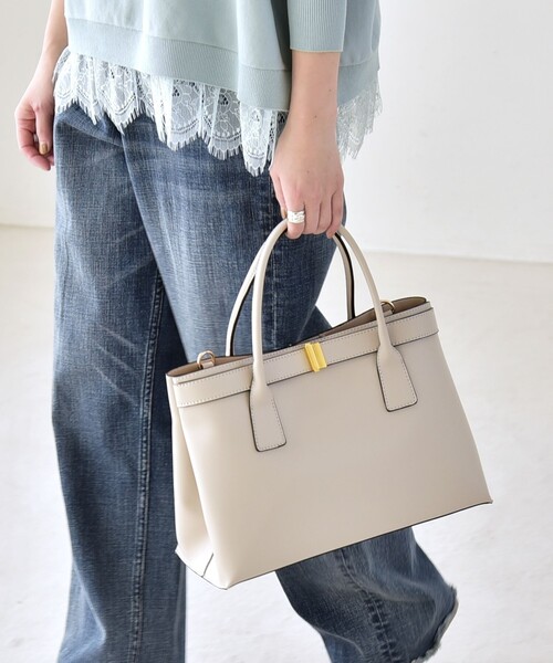 quaranciel: バックル 2way トート バッグ（A4対応）（トートバッグ