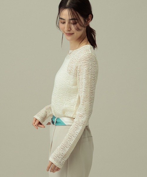 LAKOLE（ラコレ）の「レースプルオーバー長袖 / 660015（Tシャツ/カットソー・レディース・グレー/ブラック/アイボリー・FREE）」の15枚目の写真