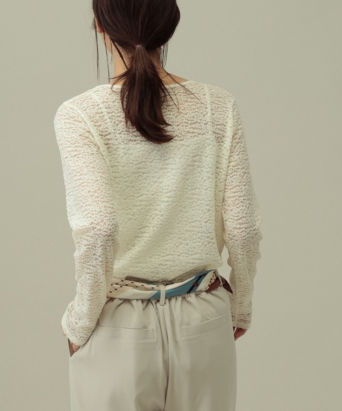 LAKOLE（ラコレ）の「レースプルオーバー長袖 / 660015（Tシャツ/カットソー・レディース・グレー/ブラック/アイボリー・FREE）」の16枚目の写真