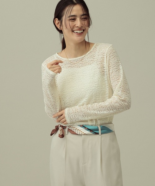 LAKOLE（ラコレ）の「レースプルオーバー長袖 / 660015（Tシャツ/カットソー・レディース・グレー/ブラック/アイボリー・FREE）」の13枚目の写真