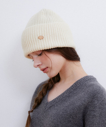 HALDEN（ハルデン）の「wool 100 knit beanie (C054_ivory)（ニットキャップ/ビーニー）」