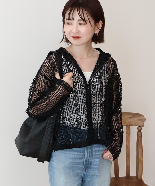 AMERICAN HOLIC（アメリカンホリック）の「幾何学レースフードシャツ（シャツ/ブラウス・レディース・ライトグリーン/ブラウン/ブラック/オフホワイト・L/M）」の17枚目の写真