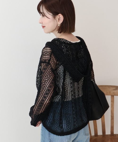 AMERICAN HOLIC（アメリカンホリック）の「幾何学レースフードシャツ（シャツ/ブラウス・レディース・ライトグリーン/ブラウン/ブラック/オフホワイト・L/M）」の18枚目の写真