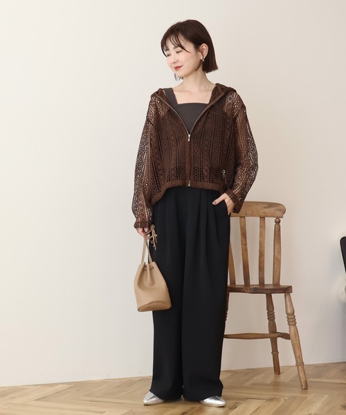 AMERICAN HOLIC（アメリカンホリック）の「幾何学レースフードシャツ（シャツ/ブラウス・レディース・ライトグリーン/ブラウン/ブラック/オフホワイト・L/M）」の22枚目の写真