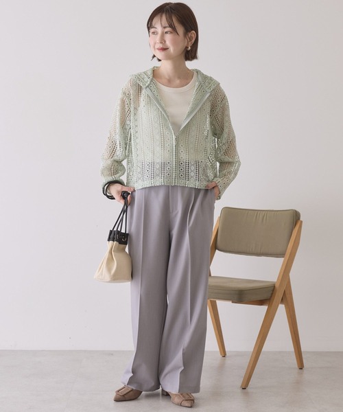 AMERICAN HOLIC（アメリカンホリック）の「幾何学レースフードシャツ（シャツ/ブラウス・レディース・ライトグリーン/ブラウン/ブラック/オフホワイト・L/M）」の11枚目の写真