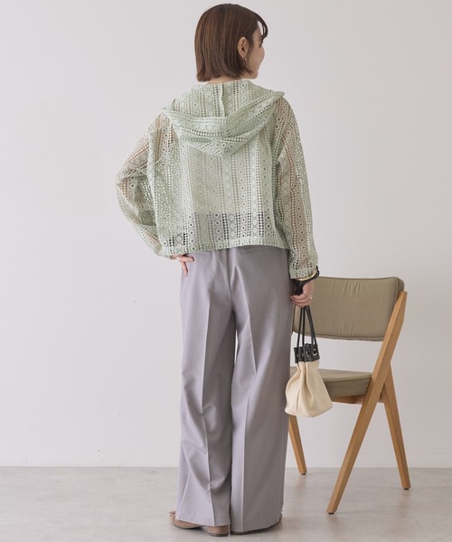 AMERICAN HOLIC（アメリカンホリック）の「幾何学レースフードシャツ（シャツ/ブラウス・レディース・ライトグリーン/ブラウン/ブラック/オフホワイト・L/M）」の13枚目の写真