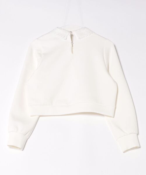 SWINGLE（スウィングル）の「【2/6(Fri)発売】レースカラースウェットトップス（Tシャツ/カットソー・レディース・ピンク/ネイビー/オフホワイト・FREE）」の7枚目の写真
