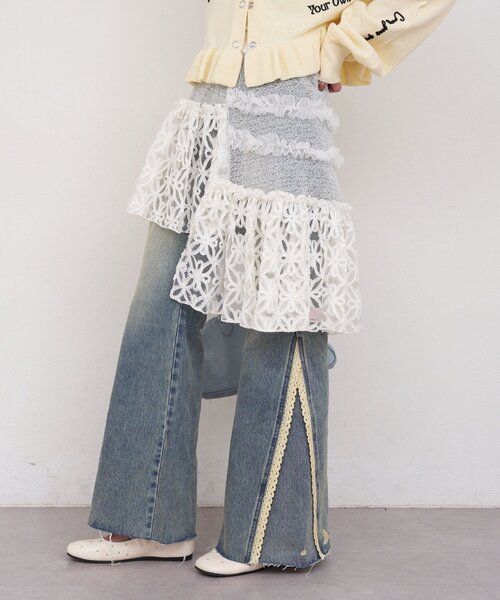 CIAOPANIC（チャオパニック）の「【She desires...】コードチュールアシメミドルスカート（スカート・レディース・ホワイト・ONE SIZE）」の13枚目の写真
