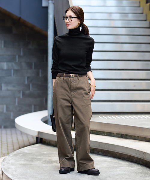 FRAMeWORK☆OVERSIZED CHINO ブラウン ≪一部カラーWEB限定 / 追加≫OVER SIZED CHINO パンツ 2（チノパンツ