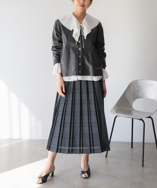 IENA（イエナ）の「シアーチェックプリーツスカート（スカート・レディース・グレー・38/36）」の15枚目の写真
