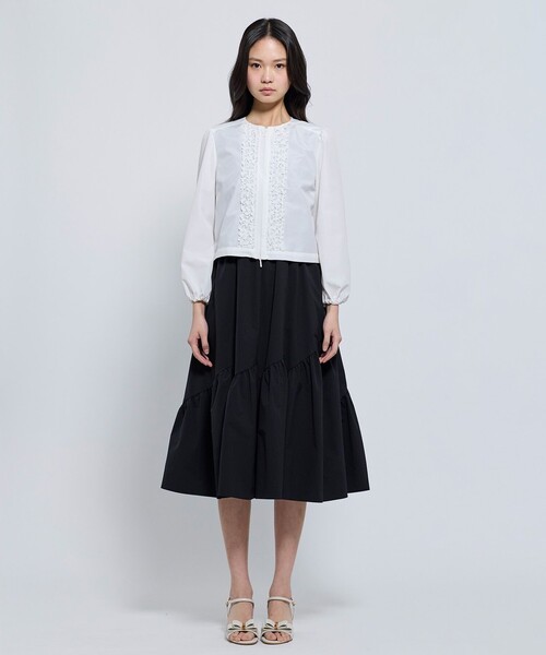TOCCA（トッカ）の「SWEET FRILL JACKET ジャケット（ノーカラージャケット・レディース・スカイブルー系/ホワイト系・0/4）」の12枚目の写真