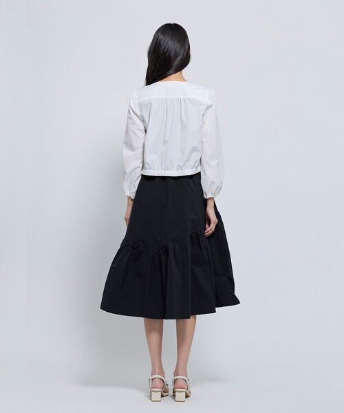 TOCCA（トッカ）の「SWEET FRILL JACKET ジャケット（ノーカラージャケット・レディース・スカイブルー系/ホワイト系・0/4）」の14枚目の写真