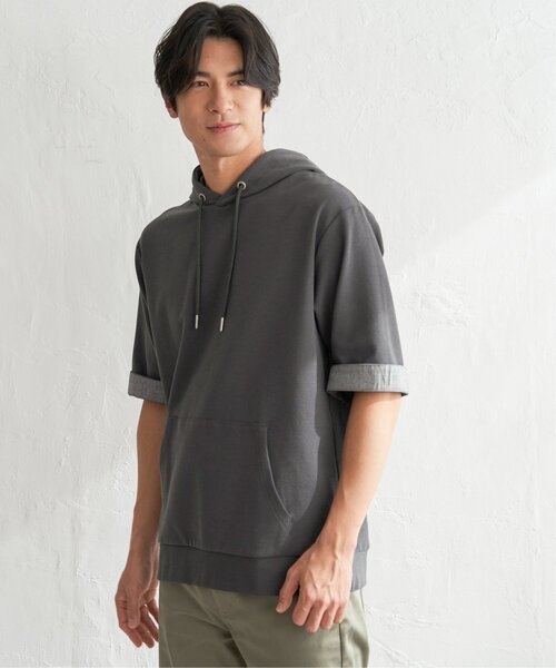 ikka(イッカ)の「【雑誌MonoMax4月号掲載】GOKU楽冷感2WAYパーカ「小泉孝太郎さん着用モデル」(Tシャツ/カットソー・メンズ・グリーン/ホワイト/グレー/チャコール/ネイビー・S/XL/L/M)」の17枚目の写真