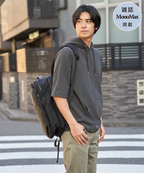ikka(イッカ)の「【雑誌MonoMax4月号掲載】GOKU楽冷感2WAYパーカ「小泉孝太郎さん着用モデル」(Tシャツ/カットソー・メンズ・グリーン/ホワイト/グレー/チャコール/ネイビー・S/XL/L/M)」の7枚目の写真