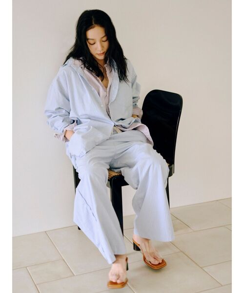 Ungrid（アングリッド）の「カットオフデザインストライプラフパンツ（その他パンツ・レディース・パープル/ブルー・FREE）」の9枚目の写真