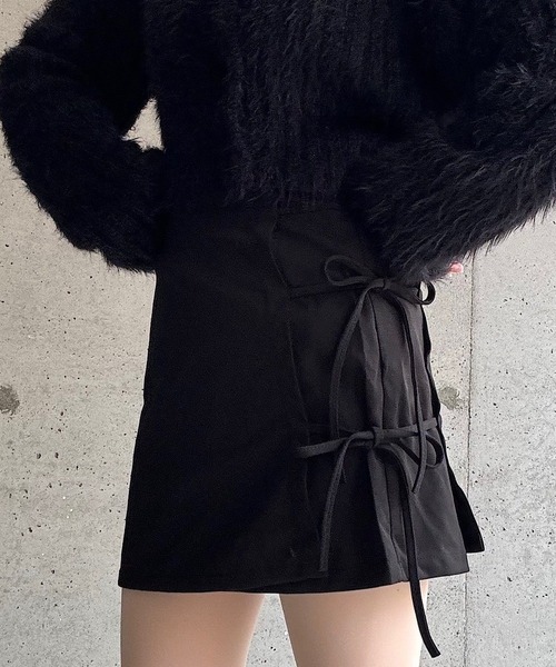 etta（エタ）の「ダブルリボンミニスカート（スカート・レディース・ブラック・SMALL/MEDIUM）」の2枚目の写真