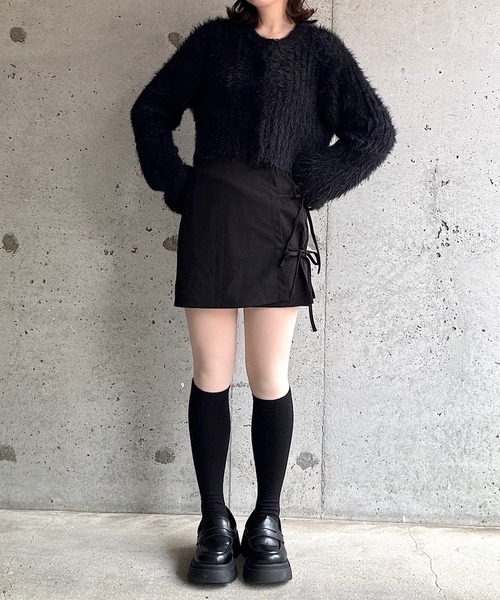 etta（エタ）の「ダブルリボンミニスカート（スカート・レディース・ブラック・SMALL/MEDIUM）」の5枚目の写真