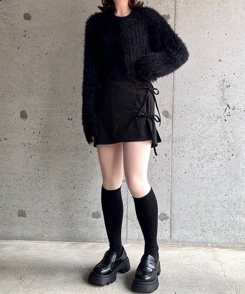 etta（エタ）の「ダブルリボンミニスカート（スカート・レディース・ブラック・SMALL/MEDIUM）」の6枚目の写真