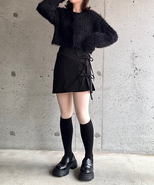 etta（エタ）の「ダブルリボンミニスカート（スカート・レディース・ブラック・SMALL/MEDIUM）」の7枚目の写真