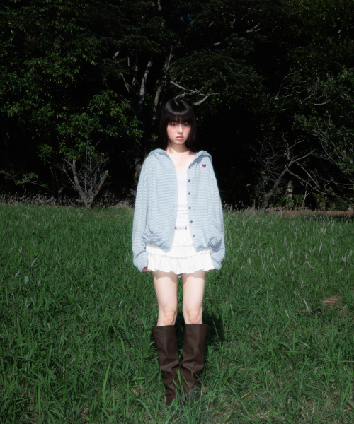 ROSEFRANTZ（ロゼフランツ）の「Stripe Heart Hood Cardigan [Sky Blue]（パーカー・レディース・スカイブルー・OS）」の16枚目の写真
