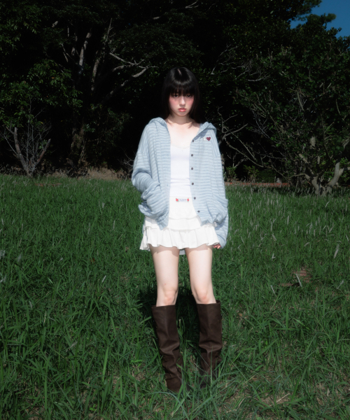 ROSEFRANTZ（ロゼフランツ）の「Stripe Heart Hood Cardigan [Sky Blue]（パーカー・レディース・スカイブルー・OS）」の17枚目の写真