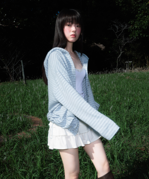 ROSEFRANTZ（ロゼフランツ）の「Stripe Heart Hood Cardigan [Sky Blue]（パーカー・レディース・スカイブルー・OS）」の19枚目の写真