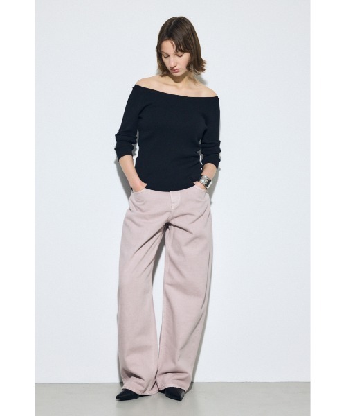 AZUL by moussy(アズールバイマウジー)の「オフショルニットトップス(ニット/セーター・レディース・ブルー/ライトイエロー/ブラック/アイボリー・MEDIUM/SMALL)」の22枚目の写真