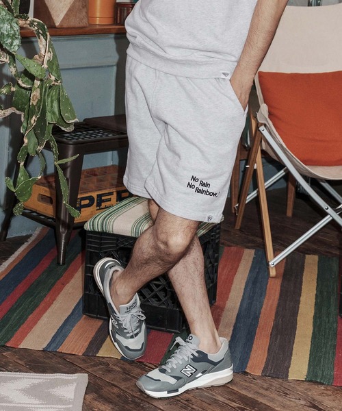 No Rain No Rainbow(ノーレインノーレインボー)の「mp14819-logo printed sweat shorts スウェットショートパンツ(NR26S-16)(その他パンツ・メンズ・ブラック/インディゴブルー/アッシュ・L/M/XL/S)」の3枚目の写真