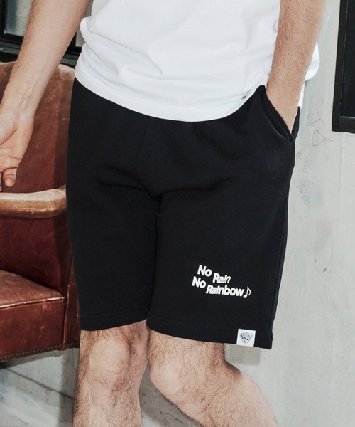 No Rain No Rainbow(ノーレインノーレインボー)の「mp14819-logo printed sweat shorts スウェットショートパンツ(NR26S-16)(その他パンツ・メンズ・ブラック/インディゴブルー/アッシュ・L/M/XL/S)」の4枚目の写真