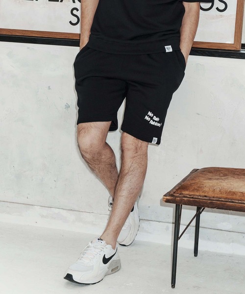 No Rain No Rainbow(ノーレインノーレインボー)の「mp14819-logo printed sweat shorts スウェットショートパンツ(NR26S-16)(その他パンツ・メンズ・ブラック/インディゴブルー/アッシュ・L/M/XL/S)」の5枚目の写真