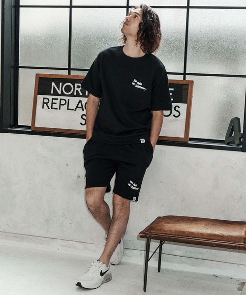 No Rain No Rainbow(ノーレインノーレインボー)の「mp14819-logo printed sweat shorts スウェットショートパンツ(NR26S-16)(その他パンツ・メンズ・ブラック/インディゴブルー/アッシュ・L/M/XL/S)」の7枚目の写真